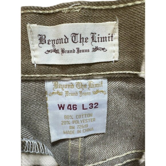 Beyond The Limit Mens Jeans W46 L32 Tan Relaxed Fit Straight legs Never Worn - Picture 5 of 5
